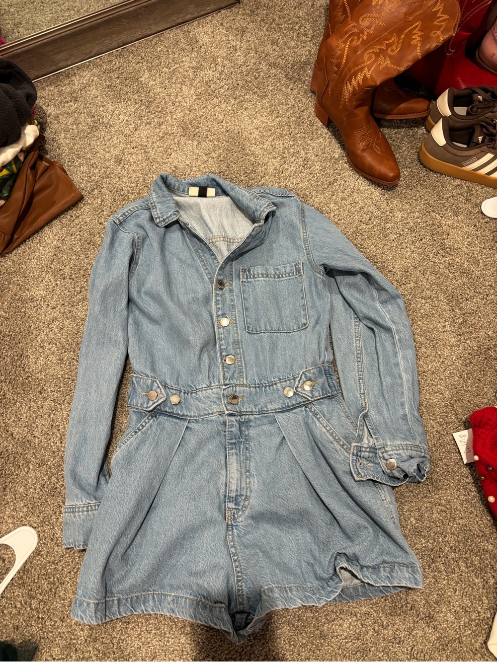 Universal Thread Light Blue Denim Girls' Romper